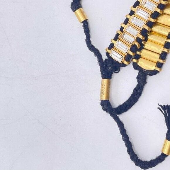 J. Crew Women's Embedded Box Crystal Woven Rope Statement Bracelet - Picture 4 of 5